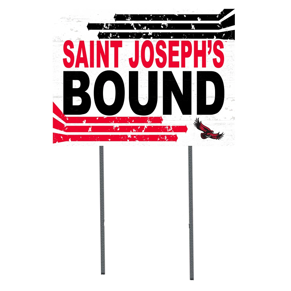 White Saint Joseph's Hawks 18" x 24" Bound Yard Sign