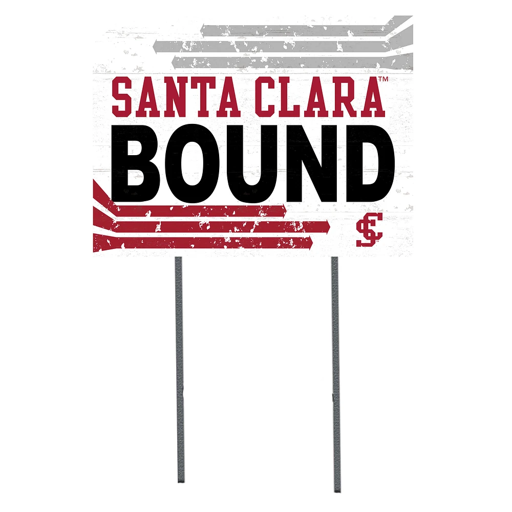 White Santa Clara Broncos 18" x 24" Bound Yard Sign