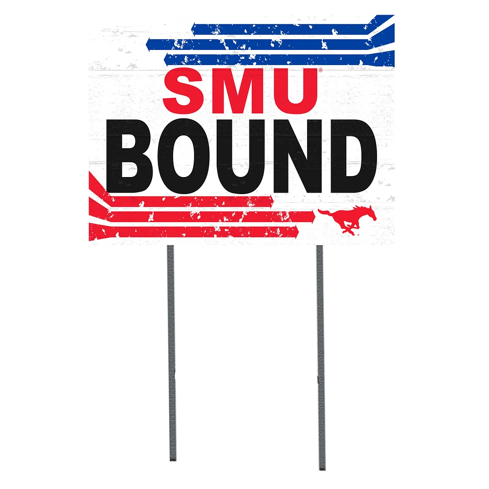 White SMU Mustangs 18" x 24" Bound Yard Sign