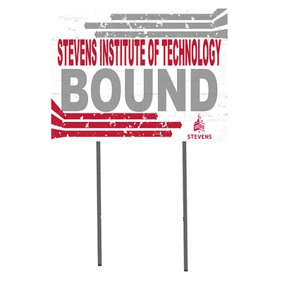White Stevens Institute of Technology Ducks 18" x 24" Bound Yard Sign