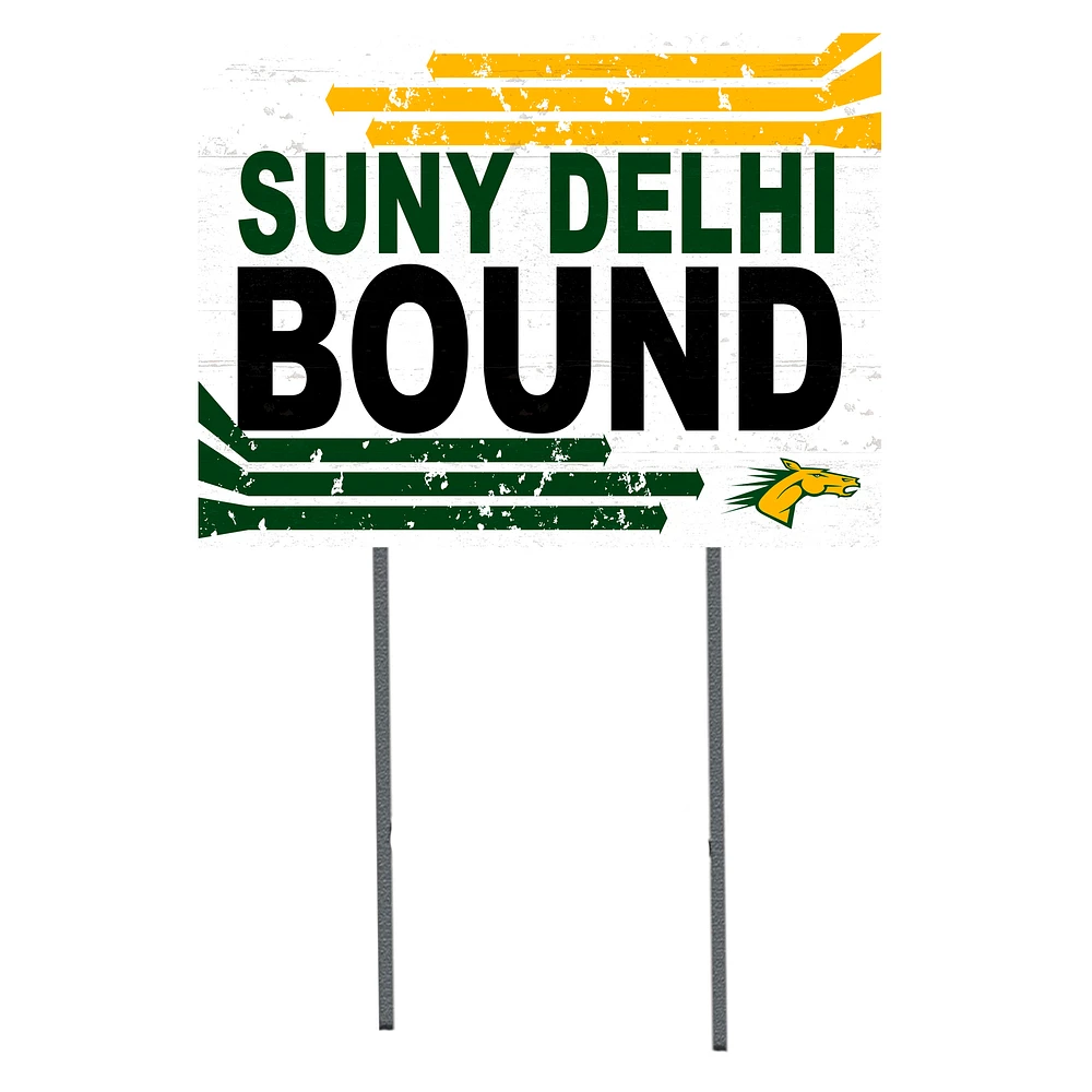 White SUNY Delhi Broncos 18" x 24" Bound Yard Sign