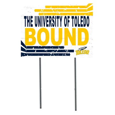 White Toledo Rockets 18" x 24" Bound Yard Sign