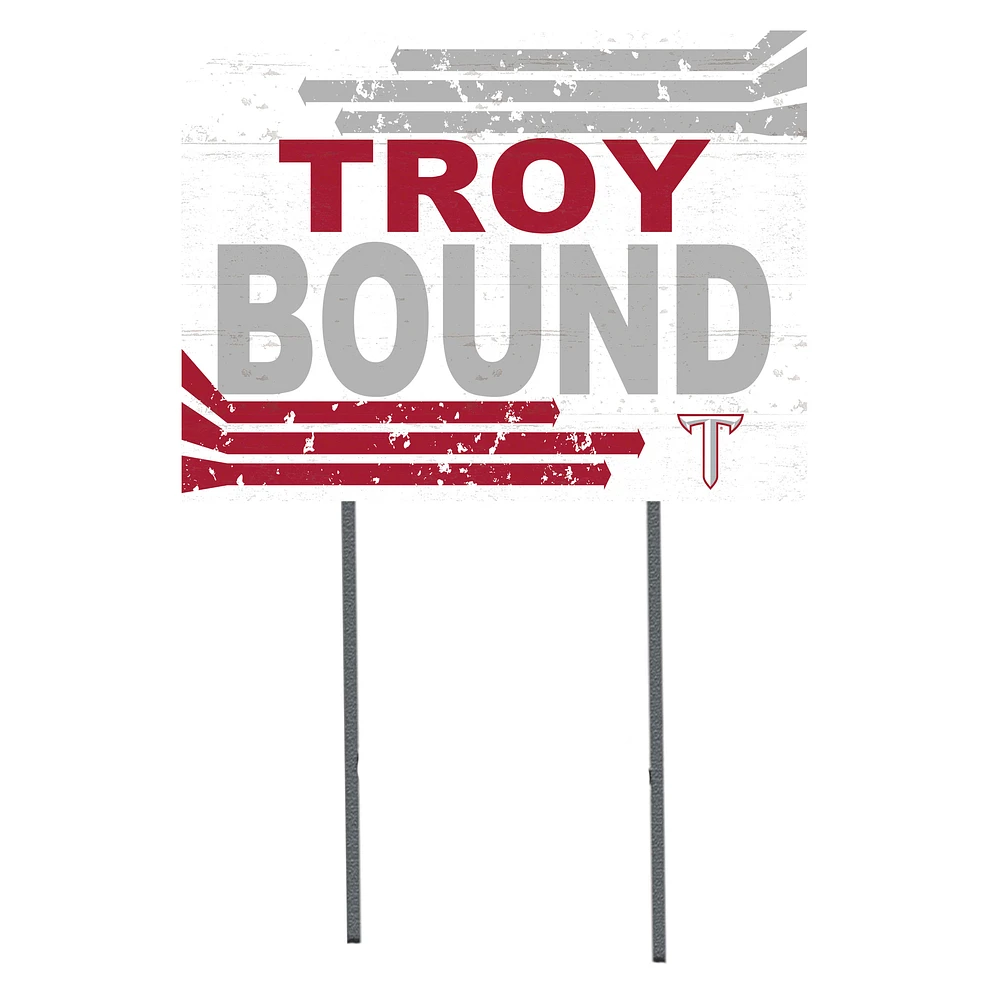 White Troy University Trojans 18" x 24" Bound Yard Sign