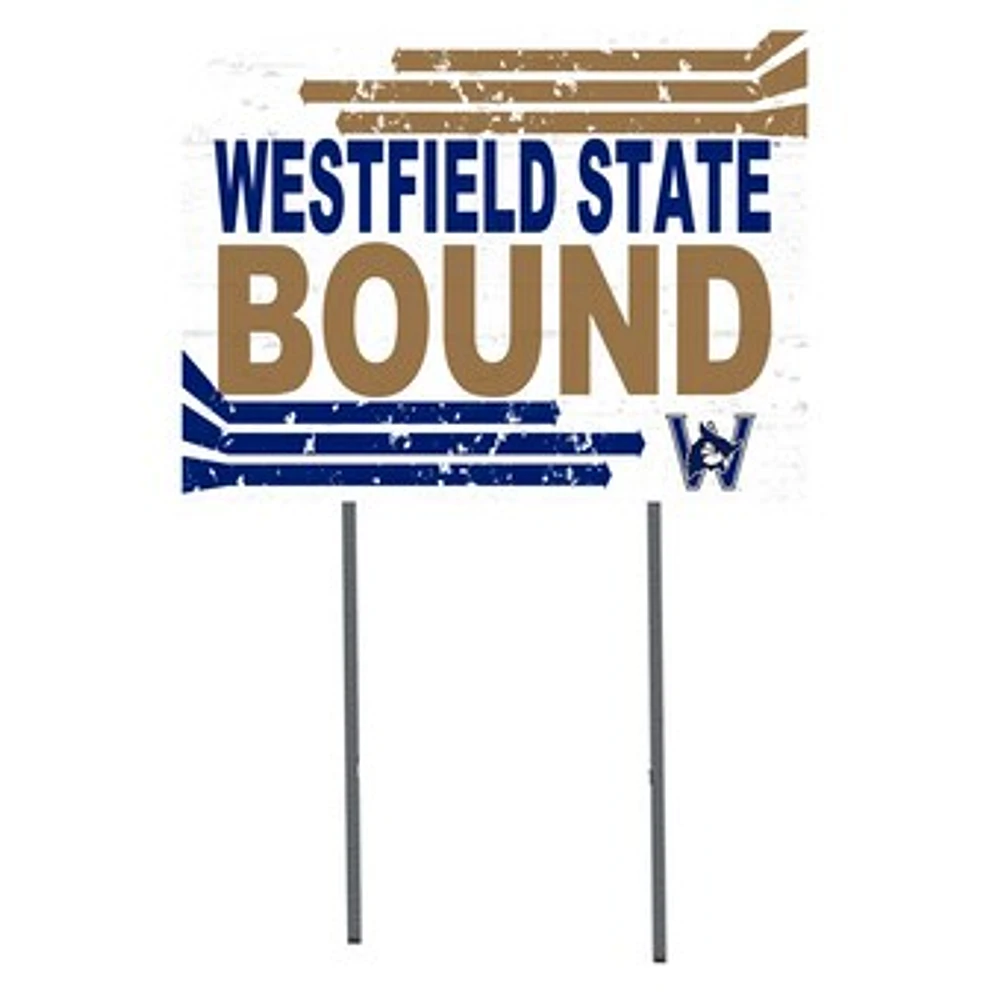 White Westfield State Owls 18" x 24" Bound Yard Sign
