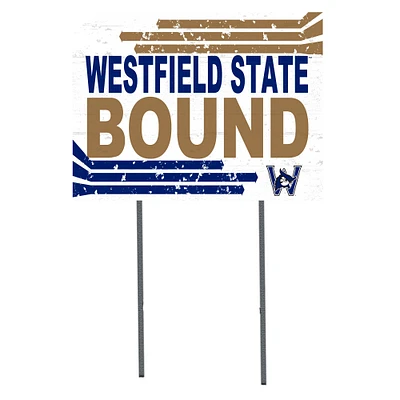 White Westfield State Owls 18" x 24" Bound Yard Sign