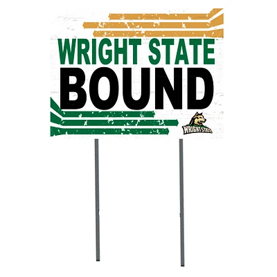 White Wright State Raiders 18" x 24" Bound Yard Sign
