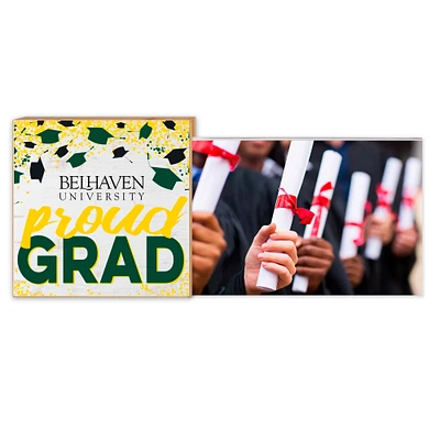 White Belhaven Blazers 5" x 10.5" Proud Grad Floating Frame