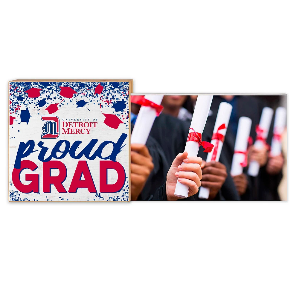 White U of Detroit Mercy Titans 5" x 10.5" Proud Grad Floating Frame