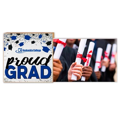 White Kaskaskia College Blue Devils 5" x 10.5" Proud Grad Floating Frame