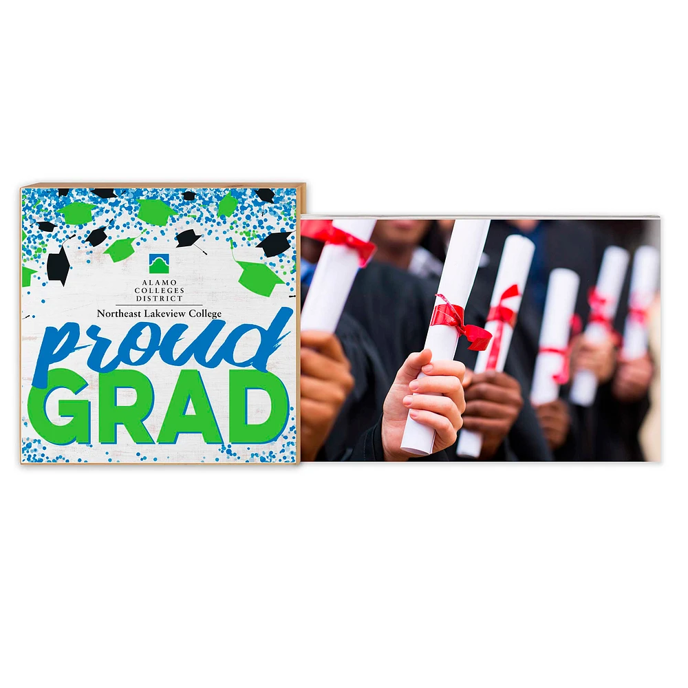 White NLC Nighthawks 5" x 10.5" Proud Grad Floating Frame