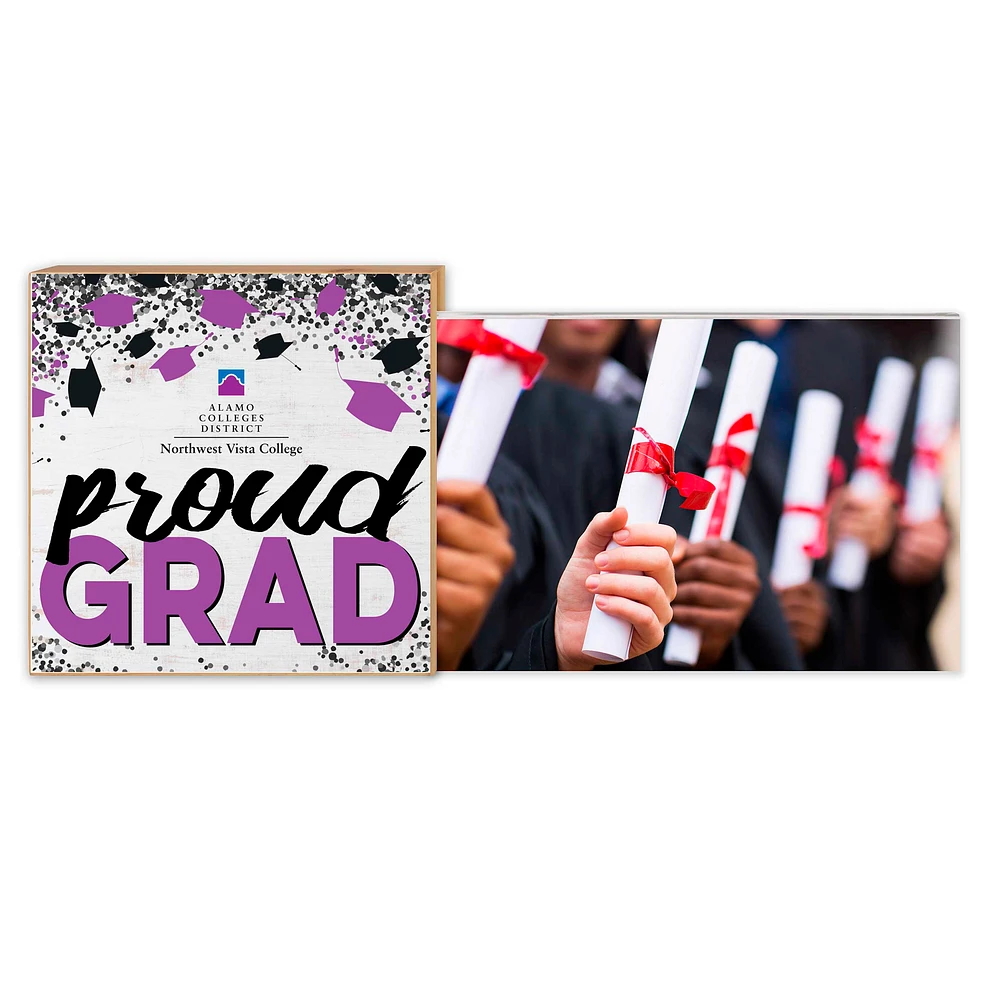 White NVC Wildcats 5" x 10.5" Proud Grad Floating Frame