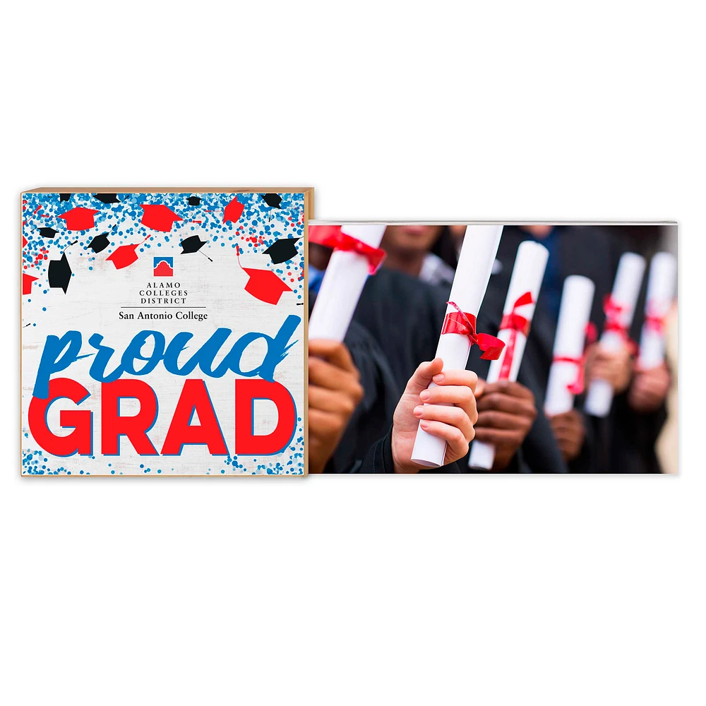 White SAC Armadillos 5" x 10.5" Proud Grad Floating Frame