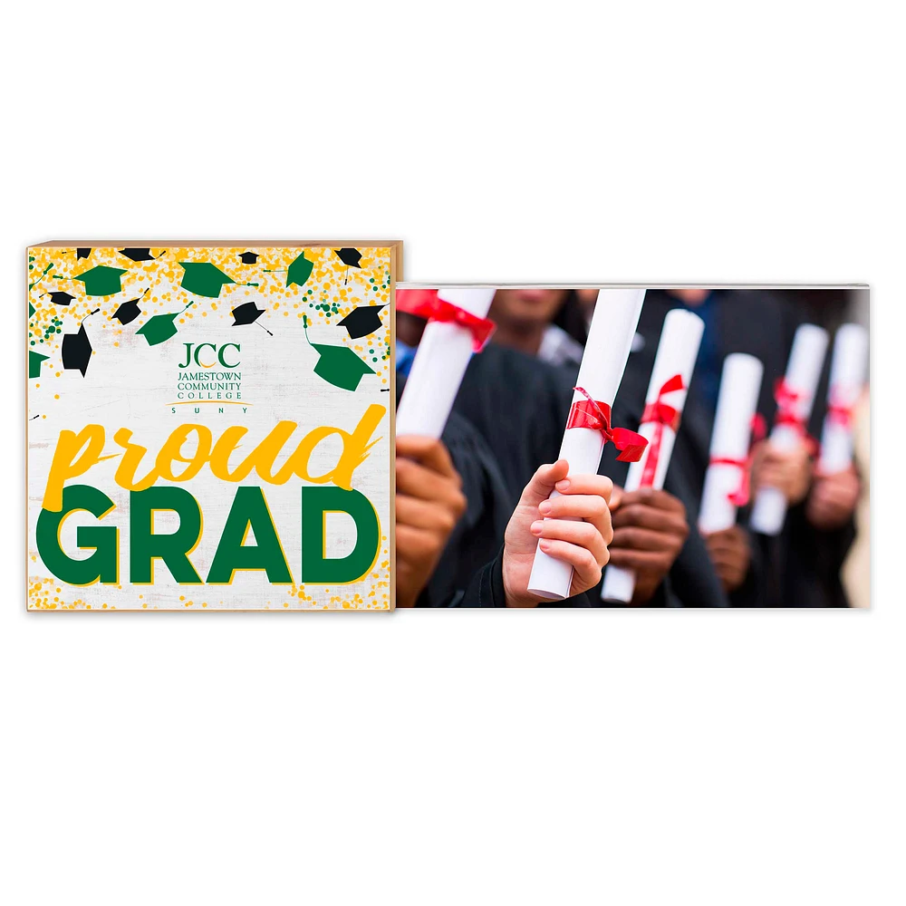 White SUNY Jamestown Community College 5" x 10.5" Proud Grad Floating Frame