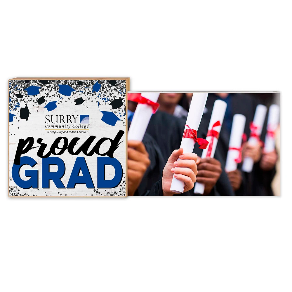 White Surry Community College 5" x 10.5" Proud Grad Floating Frame