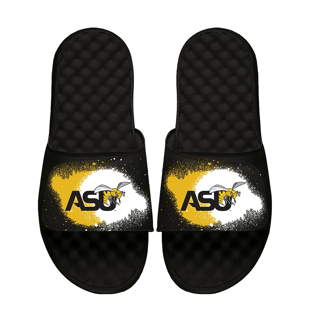 Youth ISlide Black Alabama State Hornets Spray Paint Slide Sandals