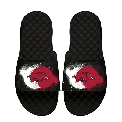 Youth ISlide Black Arkansas Razorbacks Spray Paint Slide Sandals