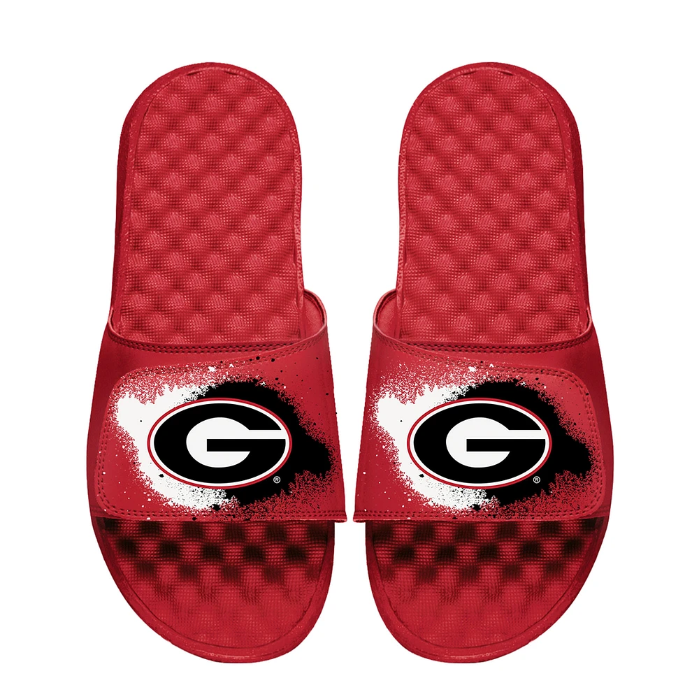 Youth ISlide Red Georgia Bulldogs Spray Paint Slide Sandals