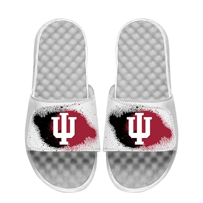 Youth ISlide White Indiana Hoosiers Spray Paint Slide Sandals