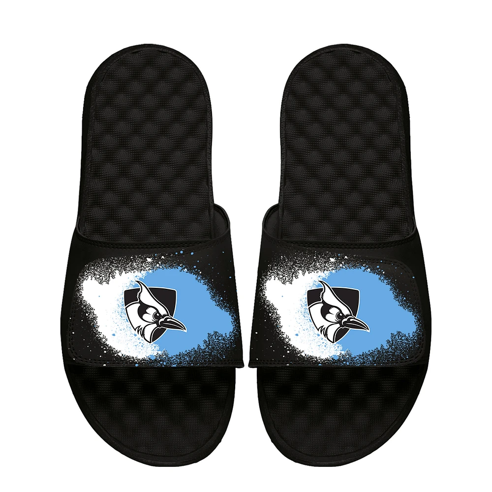 Youth ISlide Black Johns Hopkins Blue Jays Spray Paint Slide Sandals