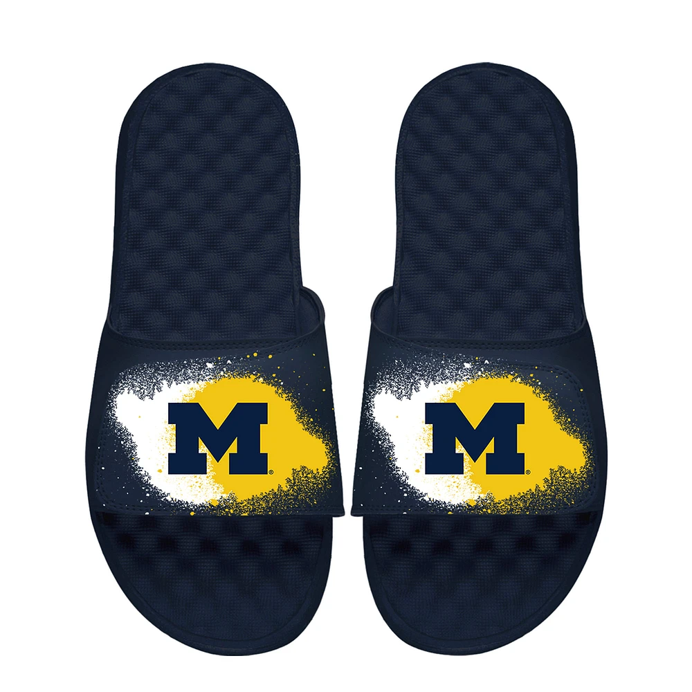 Youth ISlide Navy Michigan Wolverines Spray Paint Slide Sandals
