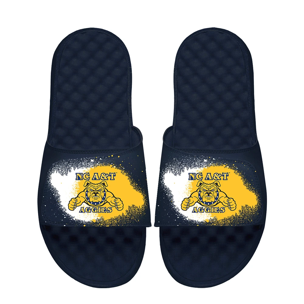 Youth ISlide Navy North Carolina A&T Aggies Spray Paint Slide Sandals