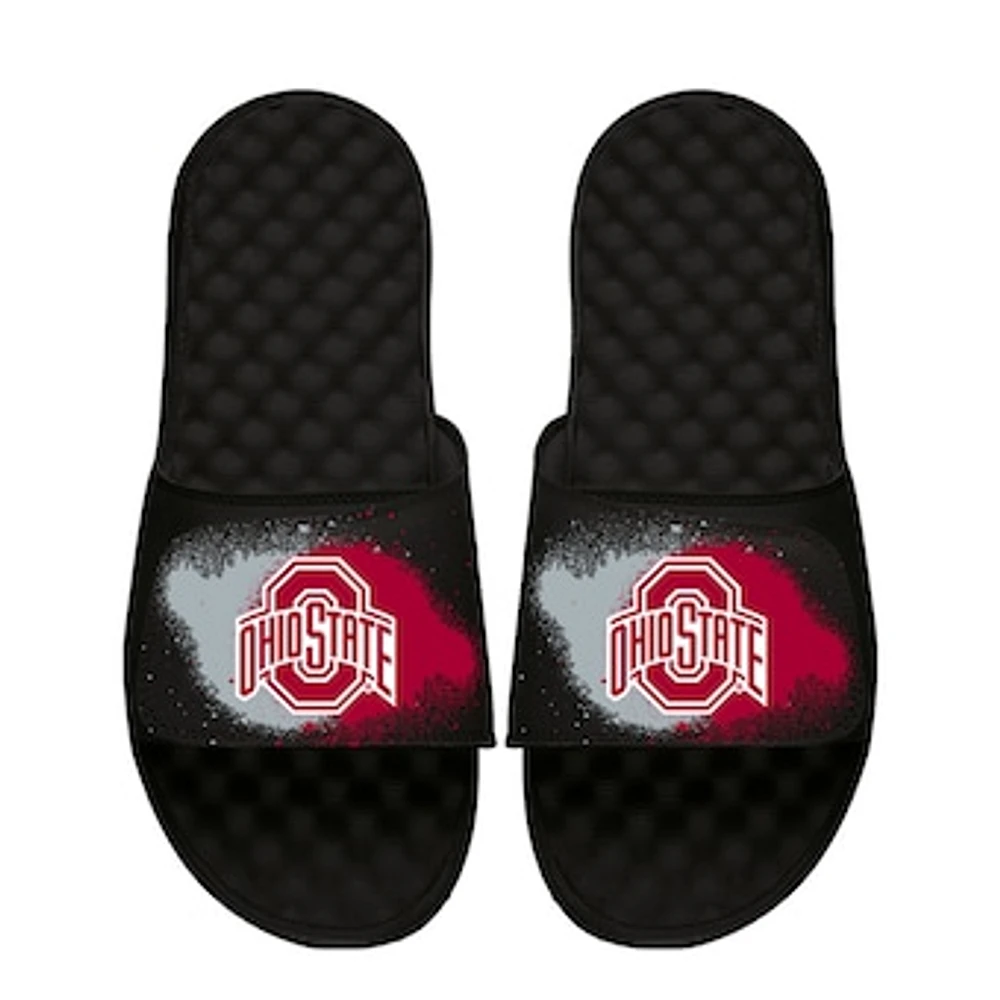 Youth ISlide Black Ohio State Buckeyes Spray Paint Slide Sandals