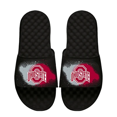 Youth ISlide Black Ohio State Buckeyes Spray Paint Slide Sandals