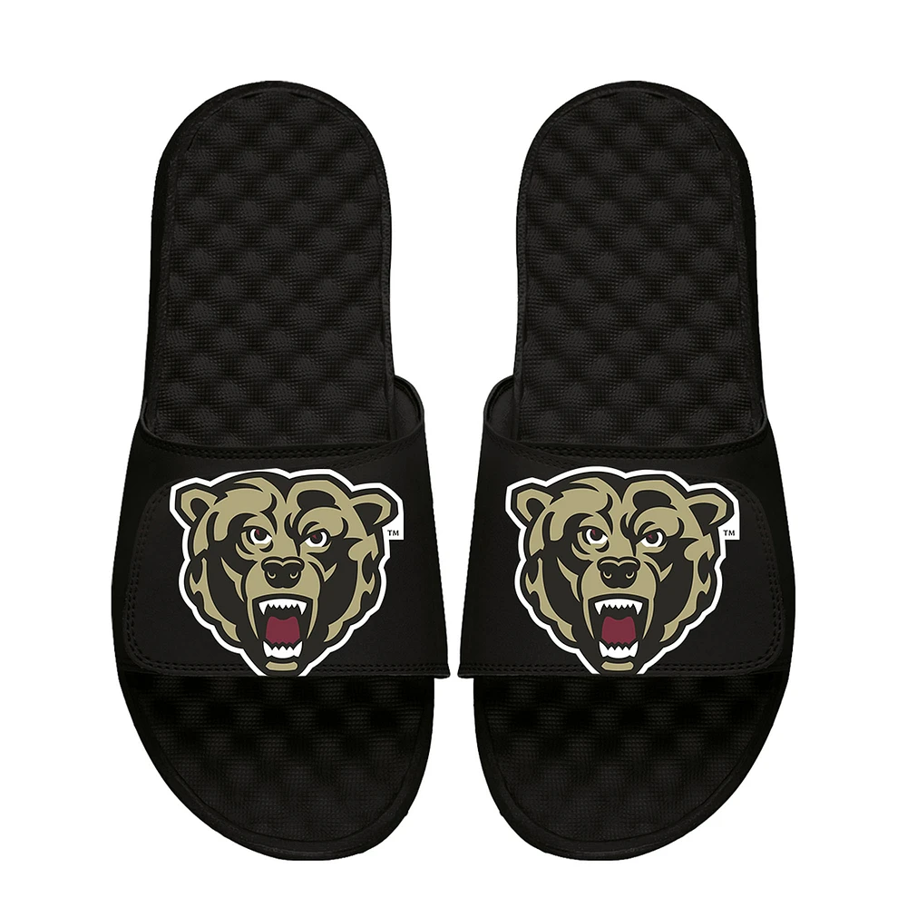 Youth ISlide Black Kutztown Golden Bears Blown Up Logo Slide Sandals