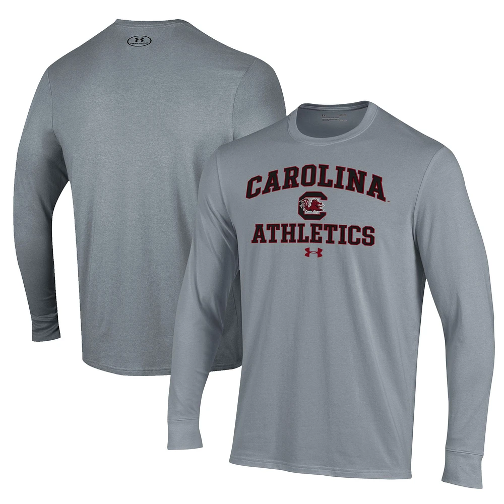 Men's Under Armour Gray South Carolina Gamecocks Athletics Performance Long Sleeve T-Shirt