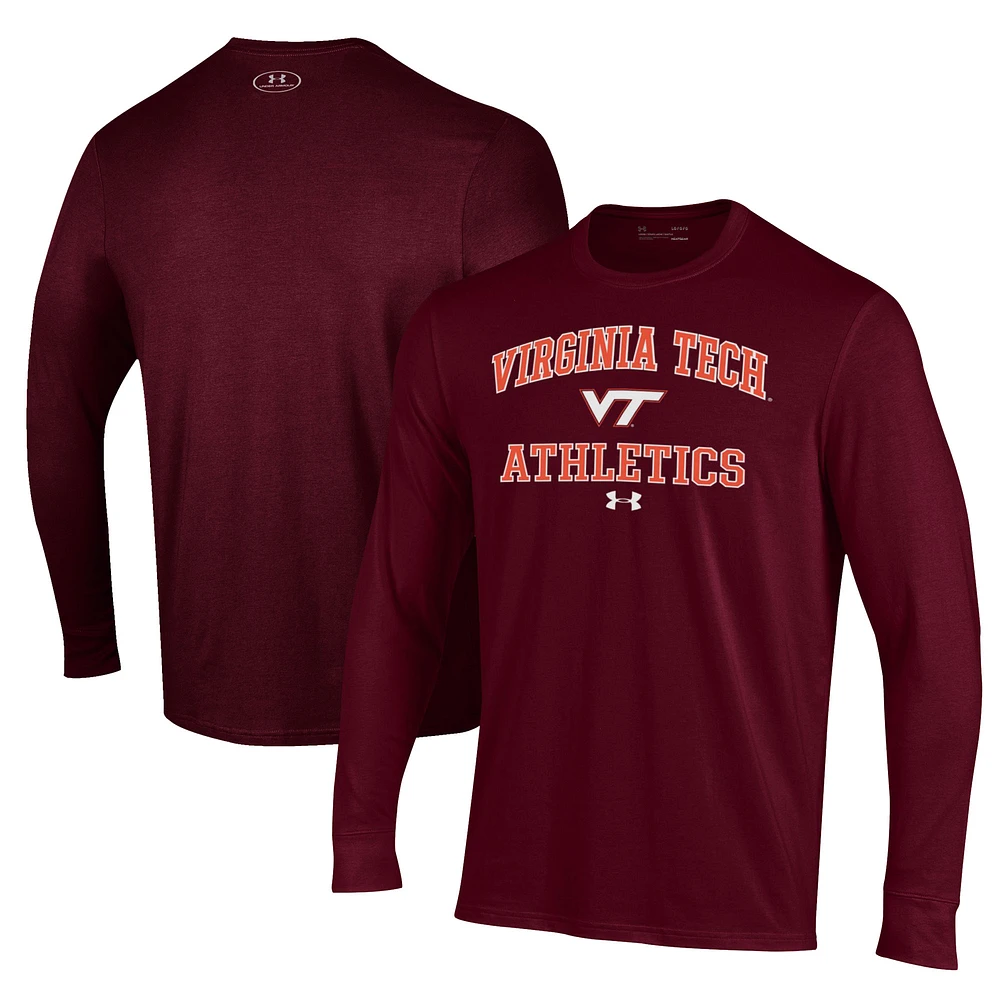 Men's Under Armour Maroon Virginia Tech Hokies Athletics Performance Long Sleeve T-Shirt
