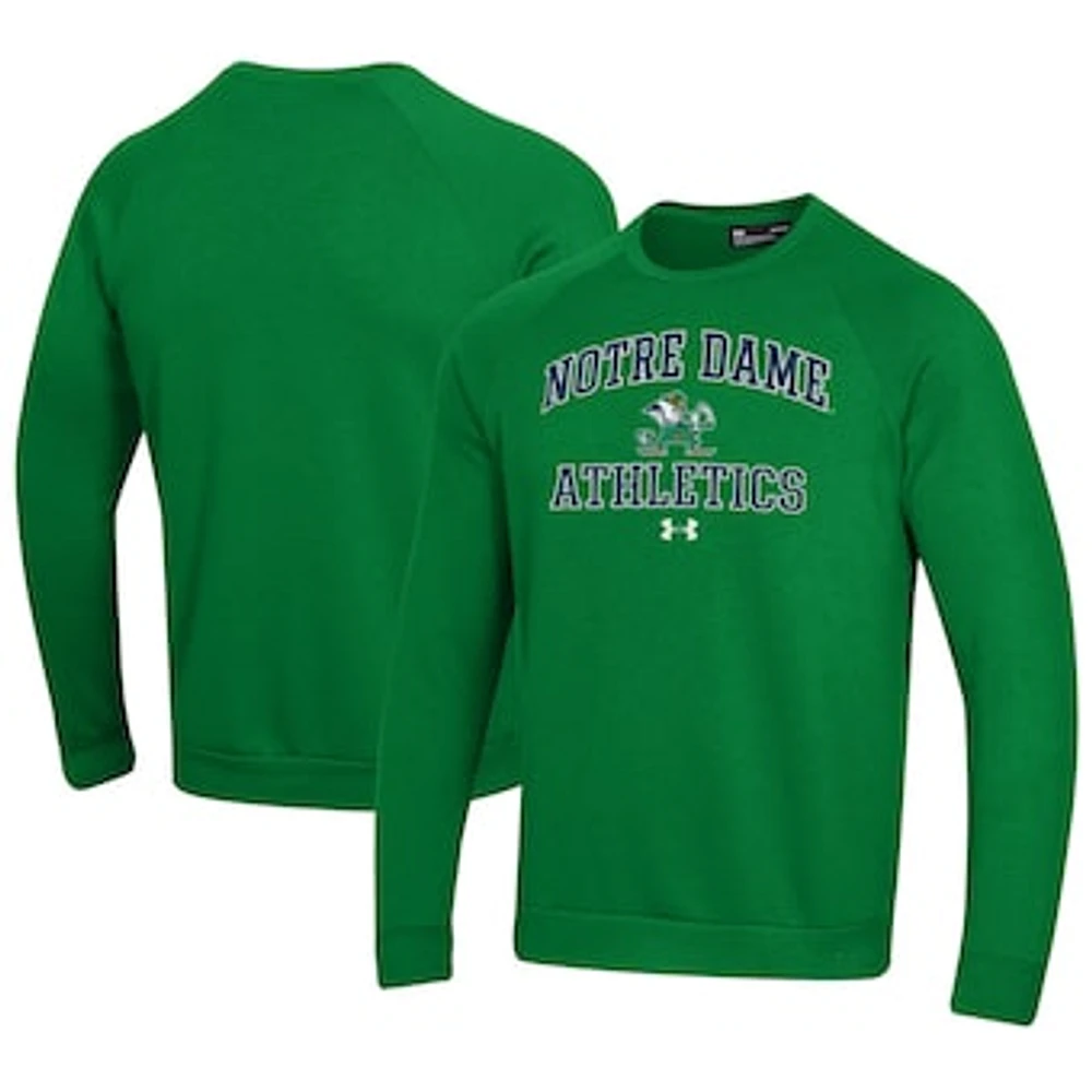 Men's Under Armour Green Notre Dame Fighting Irish Athletics All Day Fleece Pullover Sweatshirt