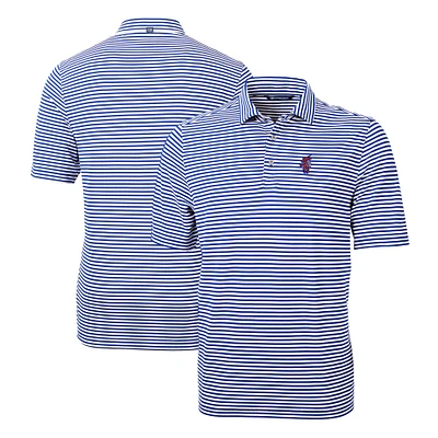 Men's Cutter & Buck Royal Florida Gators Swinging Gator Virtue Eco Pique Stripe Recycled Polo