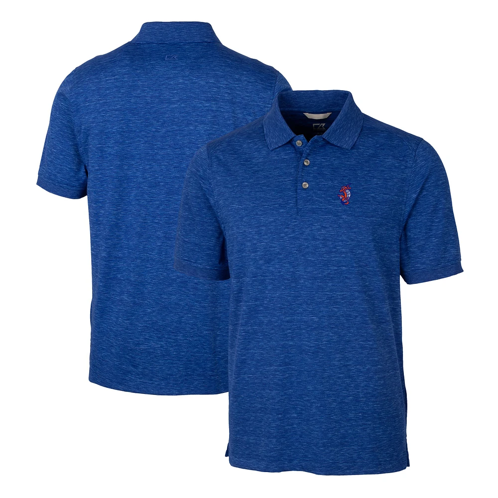Men's Cutter & Buck Royal Florida Gators Swinging Gator Big & Tall DryTec Advantage Tri-Blend Space Dye Polo