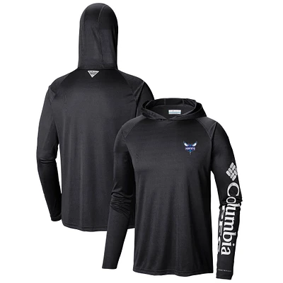 Men's Columbia Black Charlotte Hornets Terminal Tackle Long Sleeve Hoodie T-Shirt