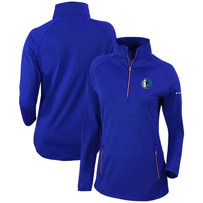 Women's Columbia Blue Dallas Mavericks Omni-Wick Outward Nine Quarter-Zip Pullover Top