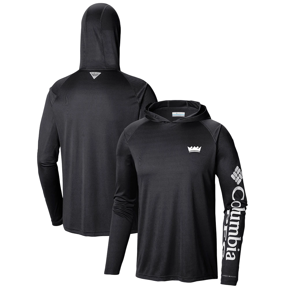 Men's Columbia Black Sacramento Kings Terminal Tackle Long Sleeve Hoodie T-Shirt