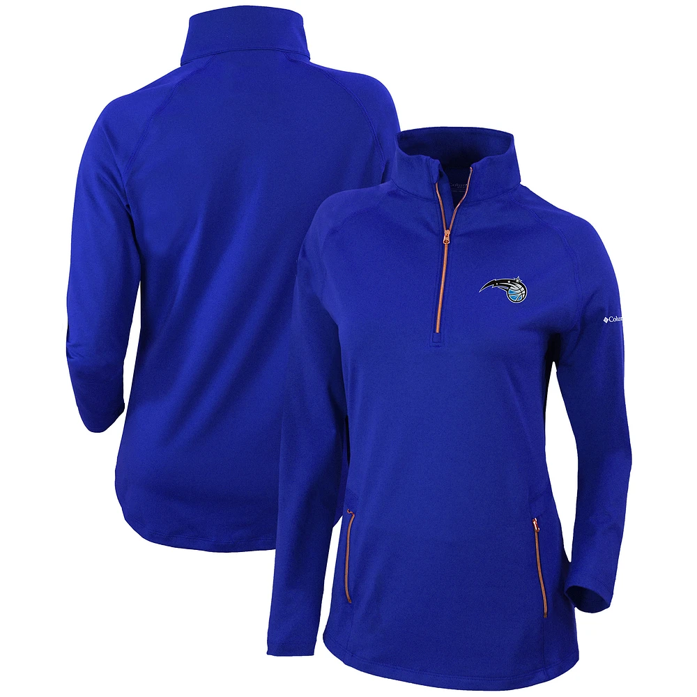 Women's Columbia Blue Orlando Magic Omni-Wick Outward Nine Quarter-Zip Pullover Top