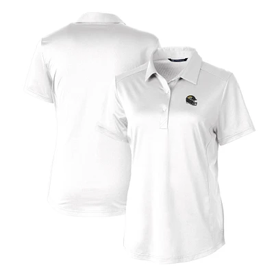 Women's Cutter & Buck White Jacksonville Jaguars Helmet Logo DryTec Prospect Textured Stretch Polo