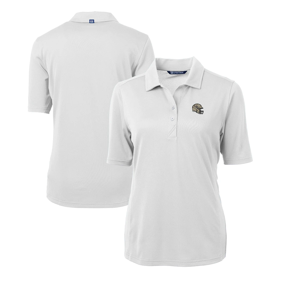 Women's Cutter & Buck White New Orleans Saints Helmet Logo DryTec Virtue Eco Pique Recycled Polo