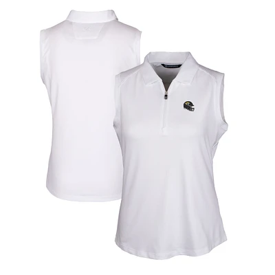 Women's Cutter & Buck White Jacksonville Jaguars Helmet Logo DryTec Forge Stretch Sleeveless Polo