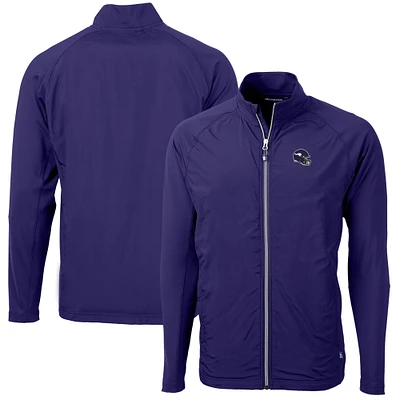 Men's Cutter & Buck Purple Minnesota Vikings Helmet Adapt Eco Knit Hybrid Recycled Full-Zip Jacket