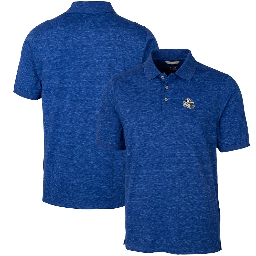 Men's Cutter & Buck Blue Indianapolis Colts Helmet Advantage Space Dye Tri-Blend Polo