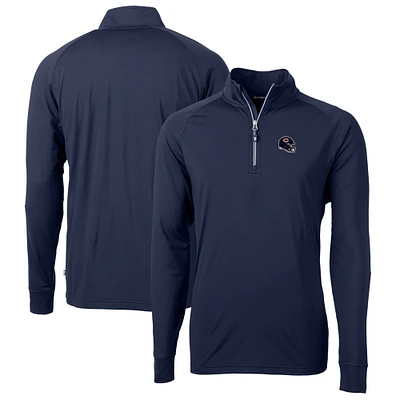 Men's Cutter & Buck Navy Chicago Bears Helmet Adapt Eco Knit Stretch Recycled Quarter-Zip Pullover Top