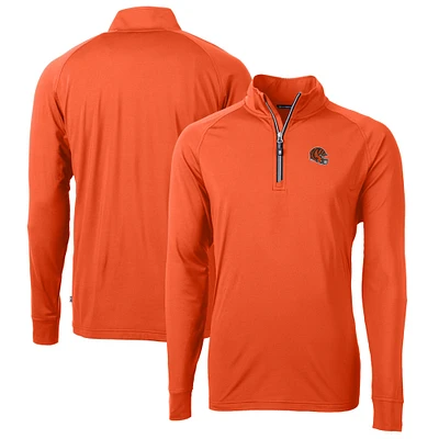 Men's Cutter & Buck Cincinnati Bengals Helmet Adapt Eco Knit Stretch Recycled Quarter-Zip Pullover Top