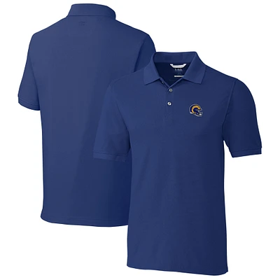 Men's Cutter & Buck Royal Los Angeles Rams Helmet Advantage Tri-Blend Pique Polo