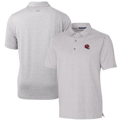 Men's Cutter & Buck Heather Gray Kansas City Chiefs Helmet Forge Stretch Polo