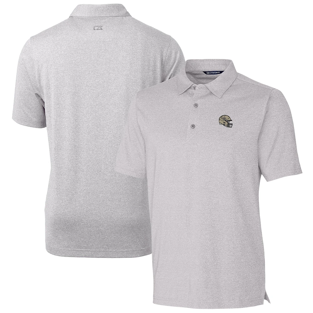 Men's Cutter & Buck Heather Gray New Orleans Saints Helmet Forge Stretch Polo