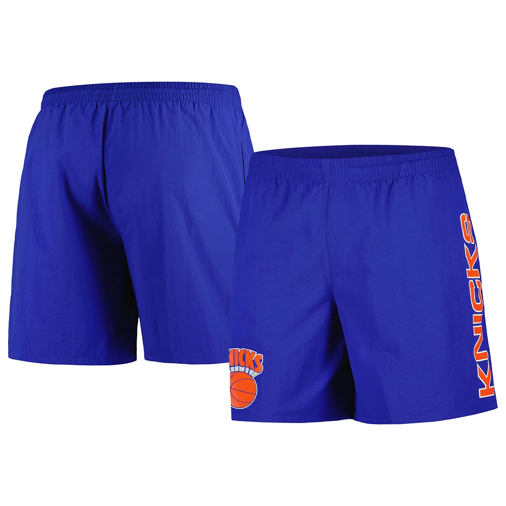 Men's Mitchell & Ness Blue New York Knicks Hardwood Classics 1990-1992 Throwback Logo Heritage Shorts