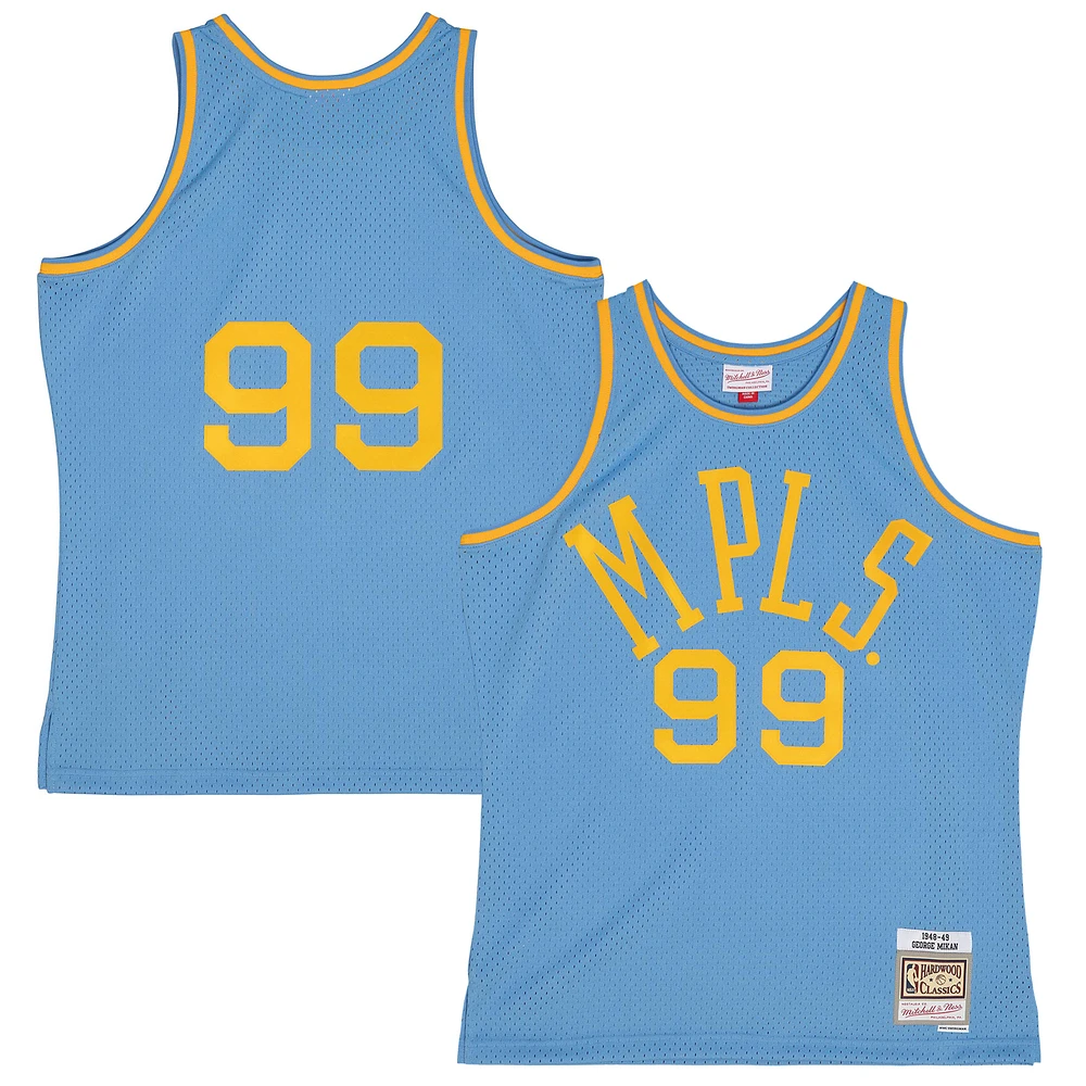 Men's Mitchell & Ness George Mikan Light Blue Minneapolis Lakers 1948/49 Swingman Jersey