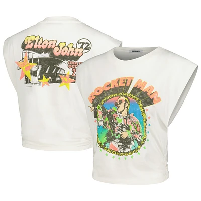 Women's Daydreamer White Elton John Rocket Man Banded '72 T-Shirt